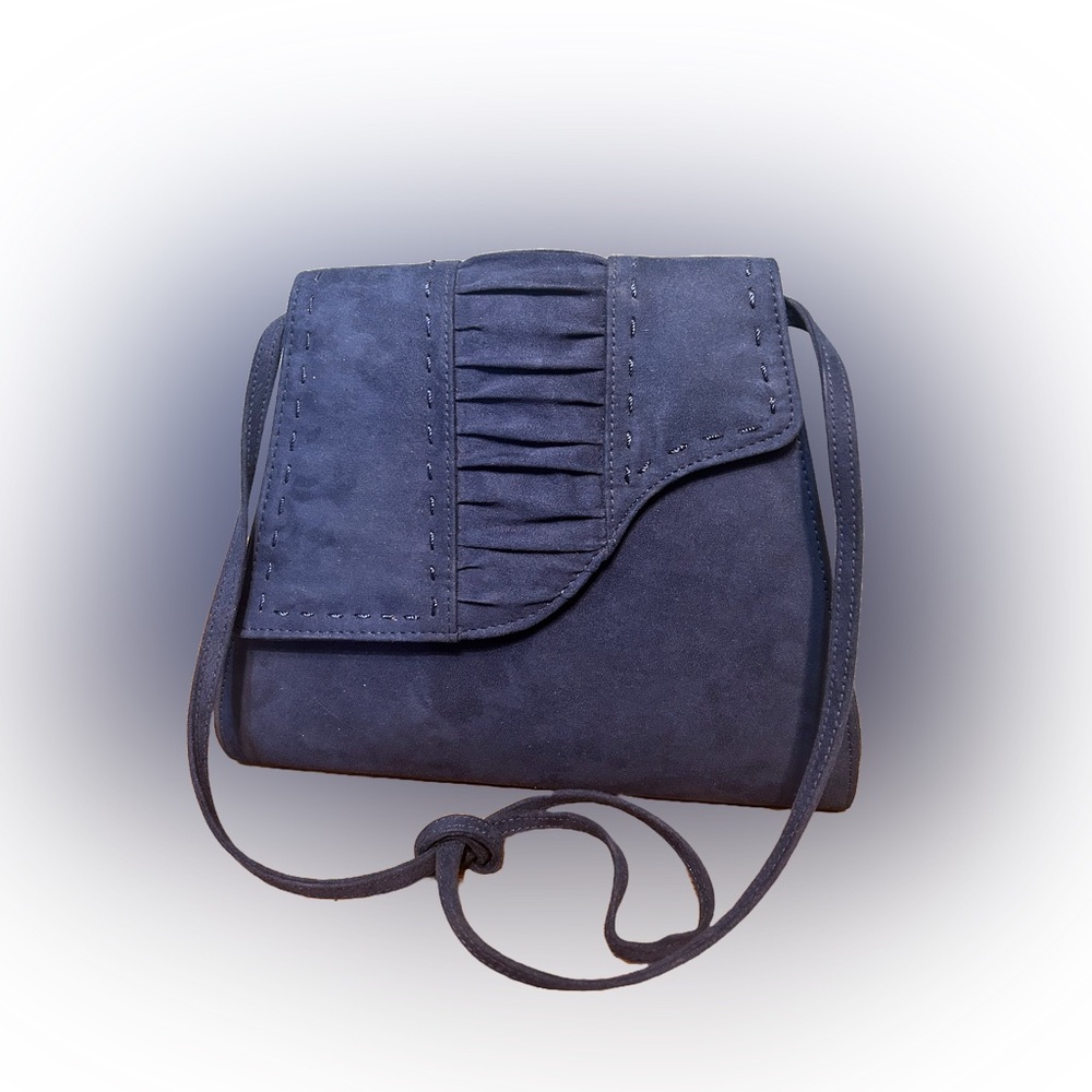 Vintage Navy Faux Suede Purse